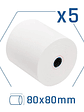 iggual Pack 5 rollos papel térmico sin BPA 80X80mm - Miniatura 1