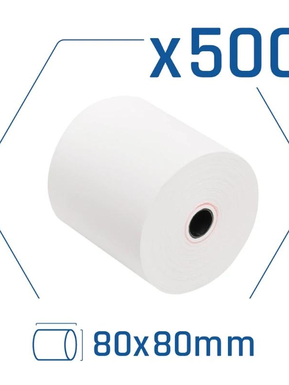 Pack 500 rollos papel térmico sin BPA 80x80mm 1