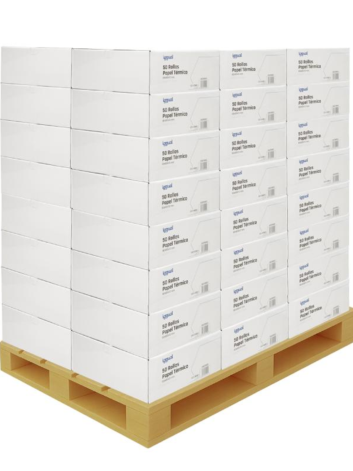 Palet 2400 rollos papel térmico sin BPA 80x80mm 2