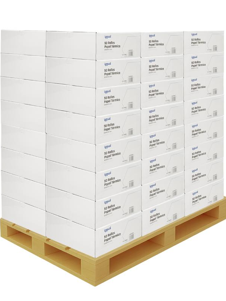 Palet 2400 rollos papel térmico sin BPA 80x80mm 2