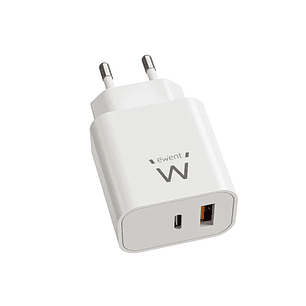 EWENT EW1318 Cargador rápido USB-C PD 20W USB-A QC