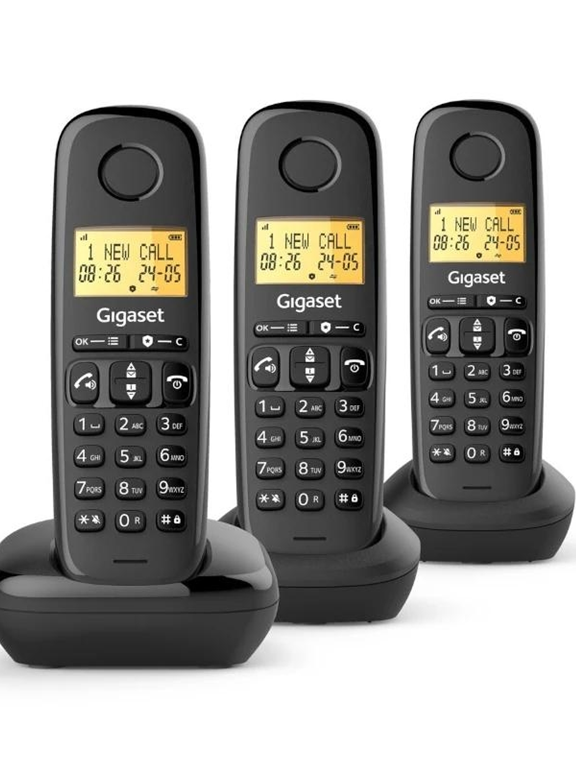 Gigaset Basic 100 Inalámbrico DECT Negro Trio 1