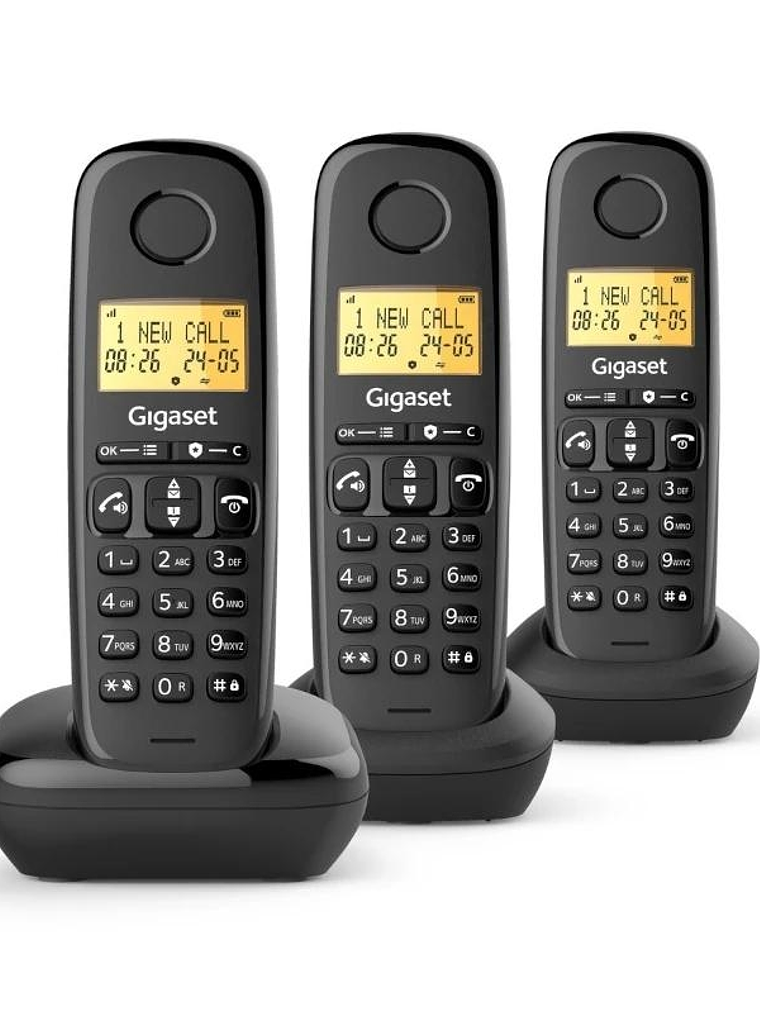 Gigaset Basic 100 Inalámbrico DECT Negro Trio 1