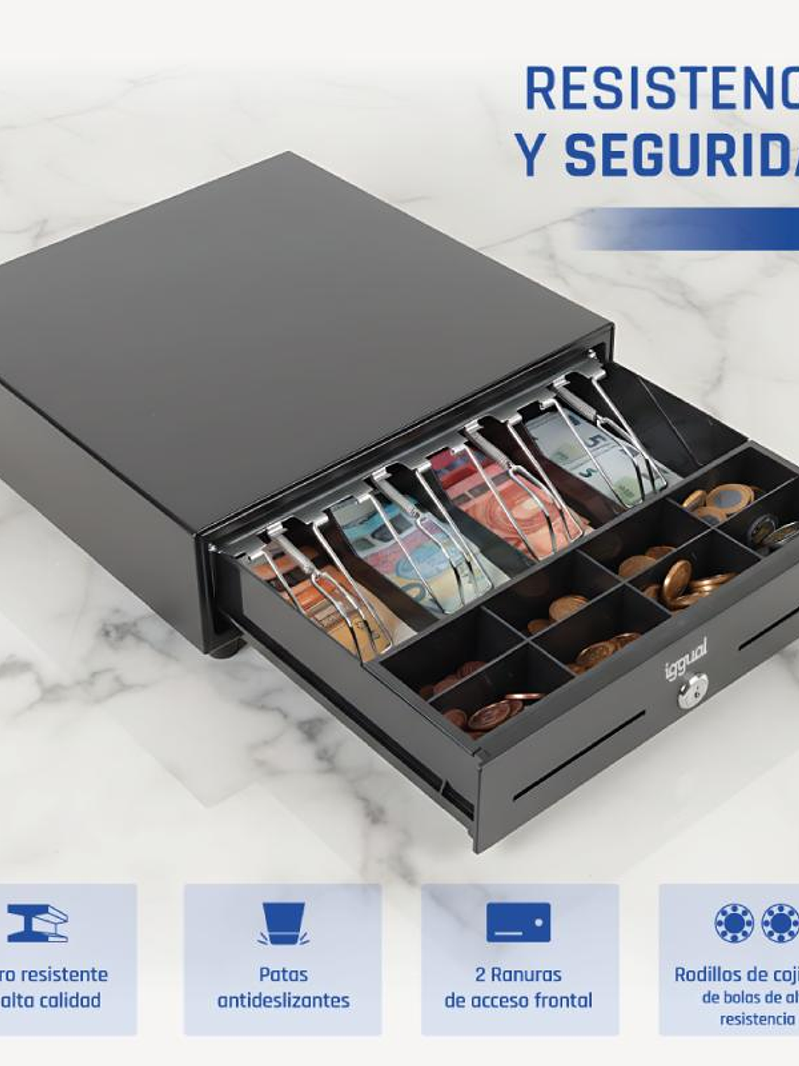 iggual Cajón Portamonedas IRON-XS 33cm 4+8 negro 4