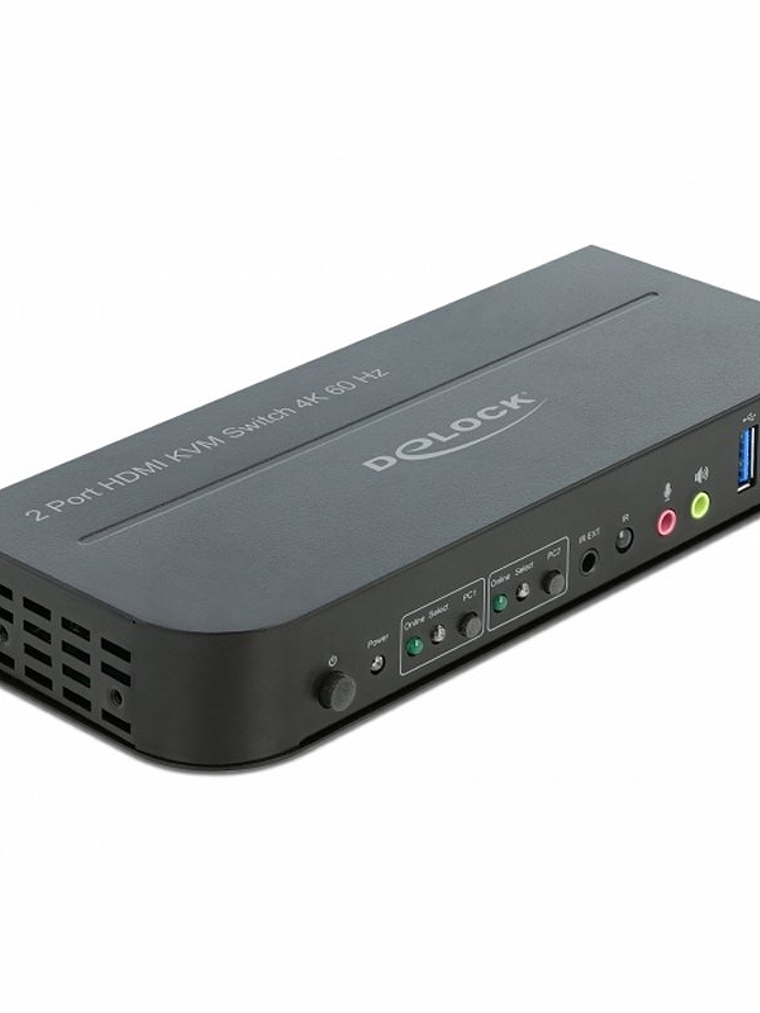 Delock Conmutador 2x HDMI KVM 4K 60 Hz con USB 3.0 1