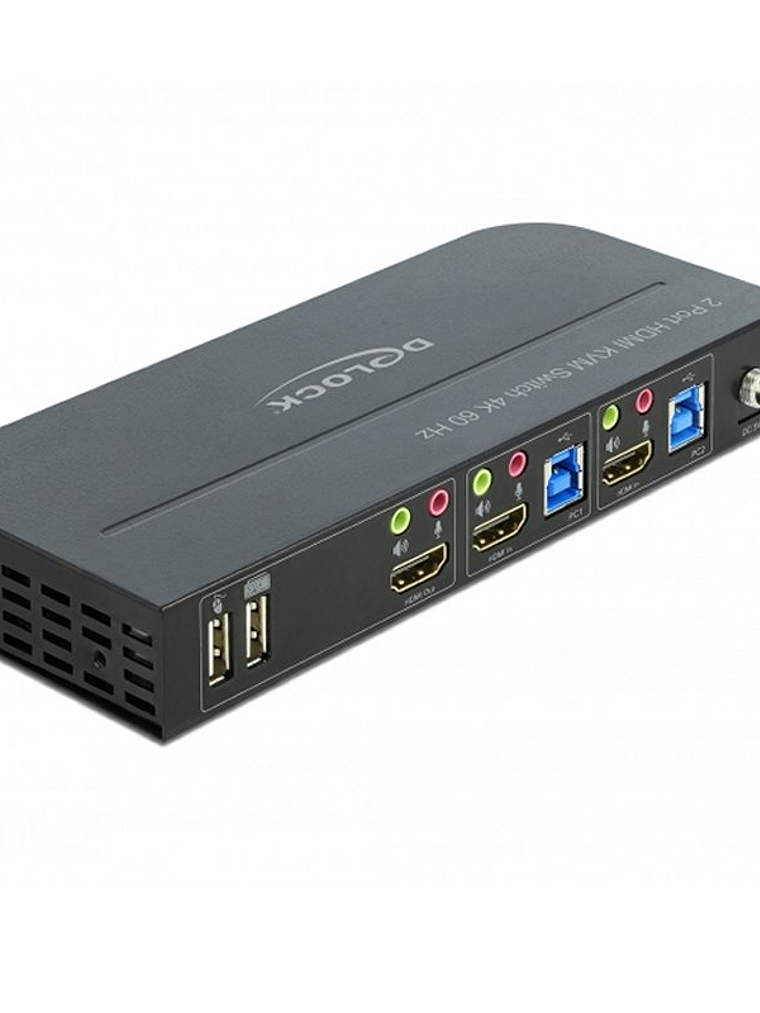 Delock Conmutador 2x HDMI KVM 4K 60 Hz con USB 3.0 3
