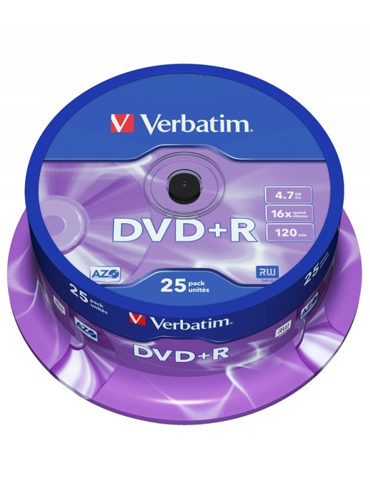 Verbatim DVD+R 4.7GB 16x Tarrina 25Uds 1