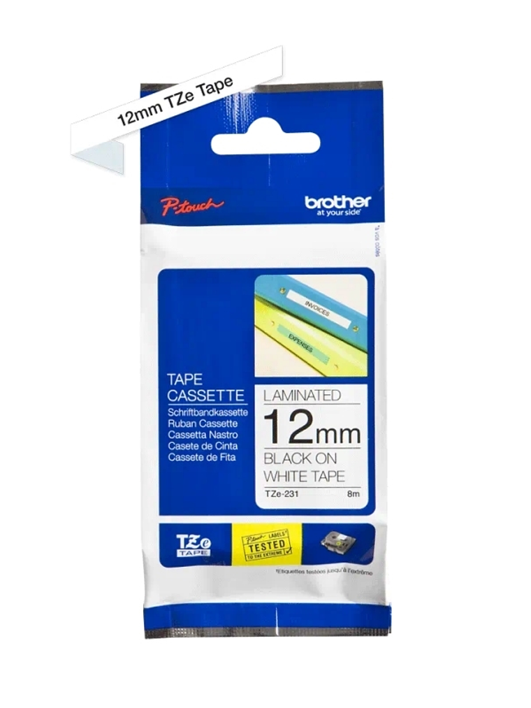 Brother Cinta Tze231 Texto Negro/Blanco 12mm 1