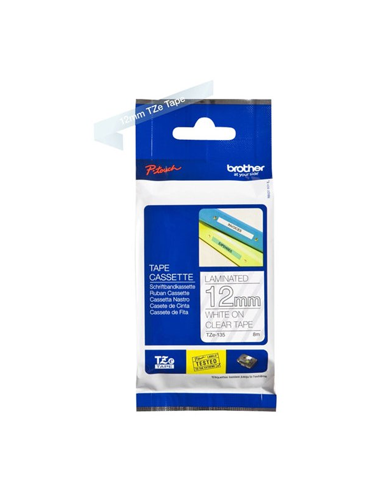 Brother Cinta Laminada Blanco/Transparente 12 mm 2