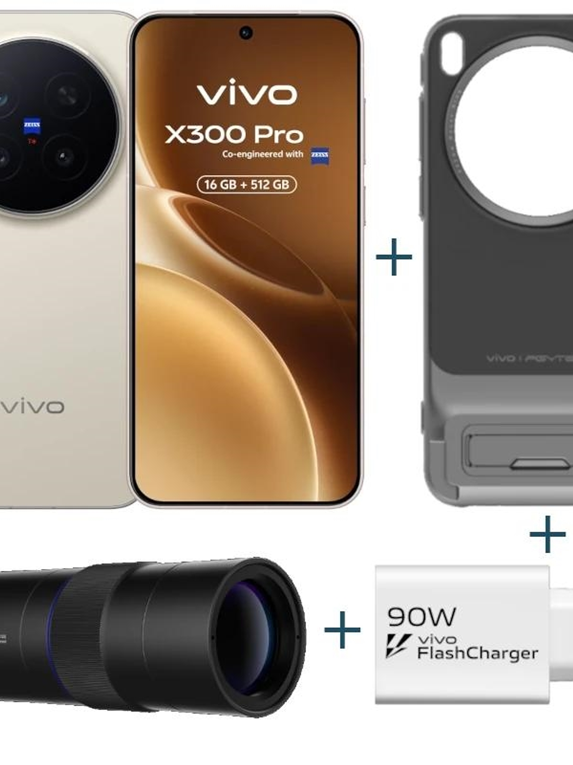 VIVO X300 Pro Brown + funda + Teleobjetivo + ch90w 1