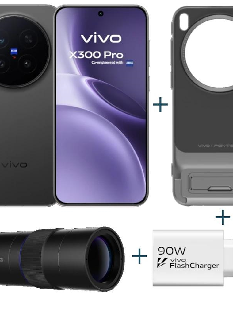 VIVO X300 Pro Black + funda + Teleobjetivo + ch90w 1