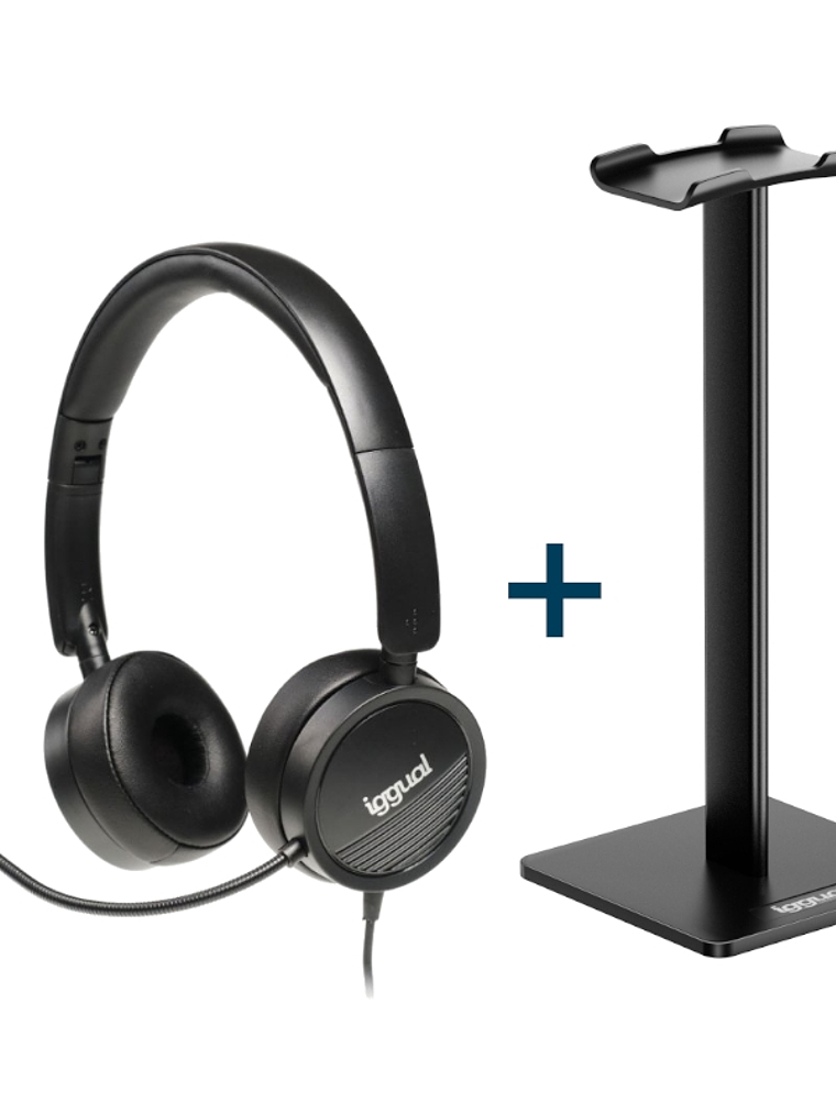 iggual Kit auriculares Dual Tech + soporte SA22 1