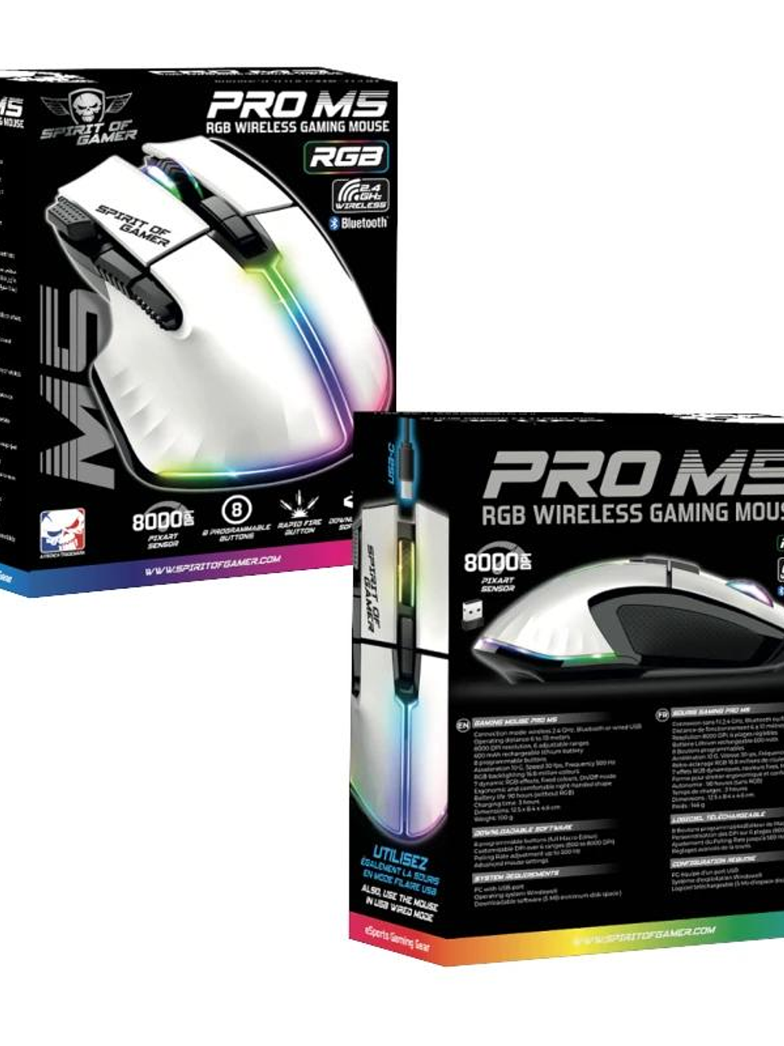 Spirit of Gamer Ratón Inalambrico Pro M5 White 4