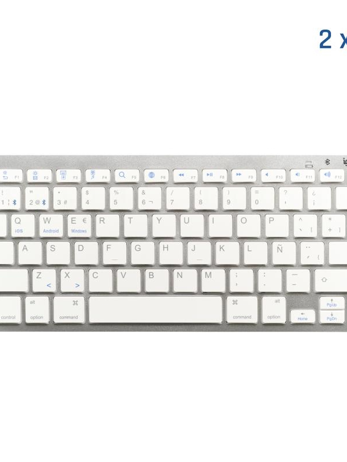 iggual Teclado Bluetooth Slim TKL-BT plata 2 canal 1