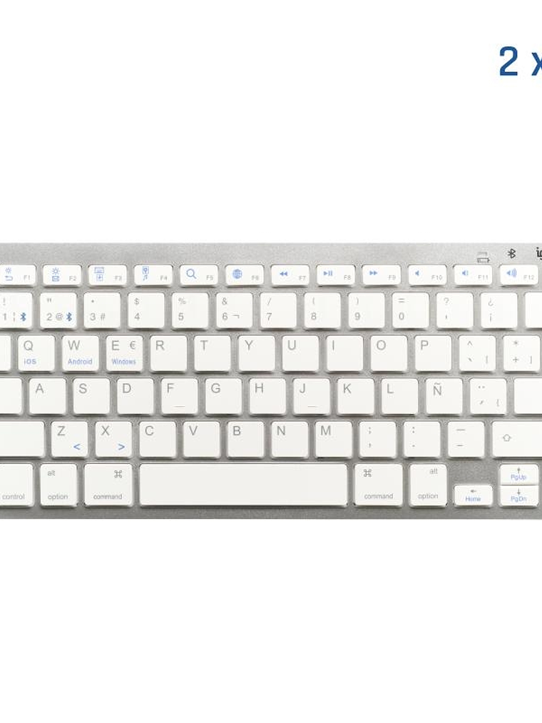 iggual Teclado Bluetooth Slim TKL-BT plata 2 canal 1