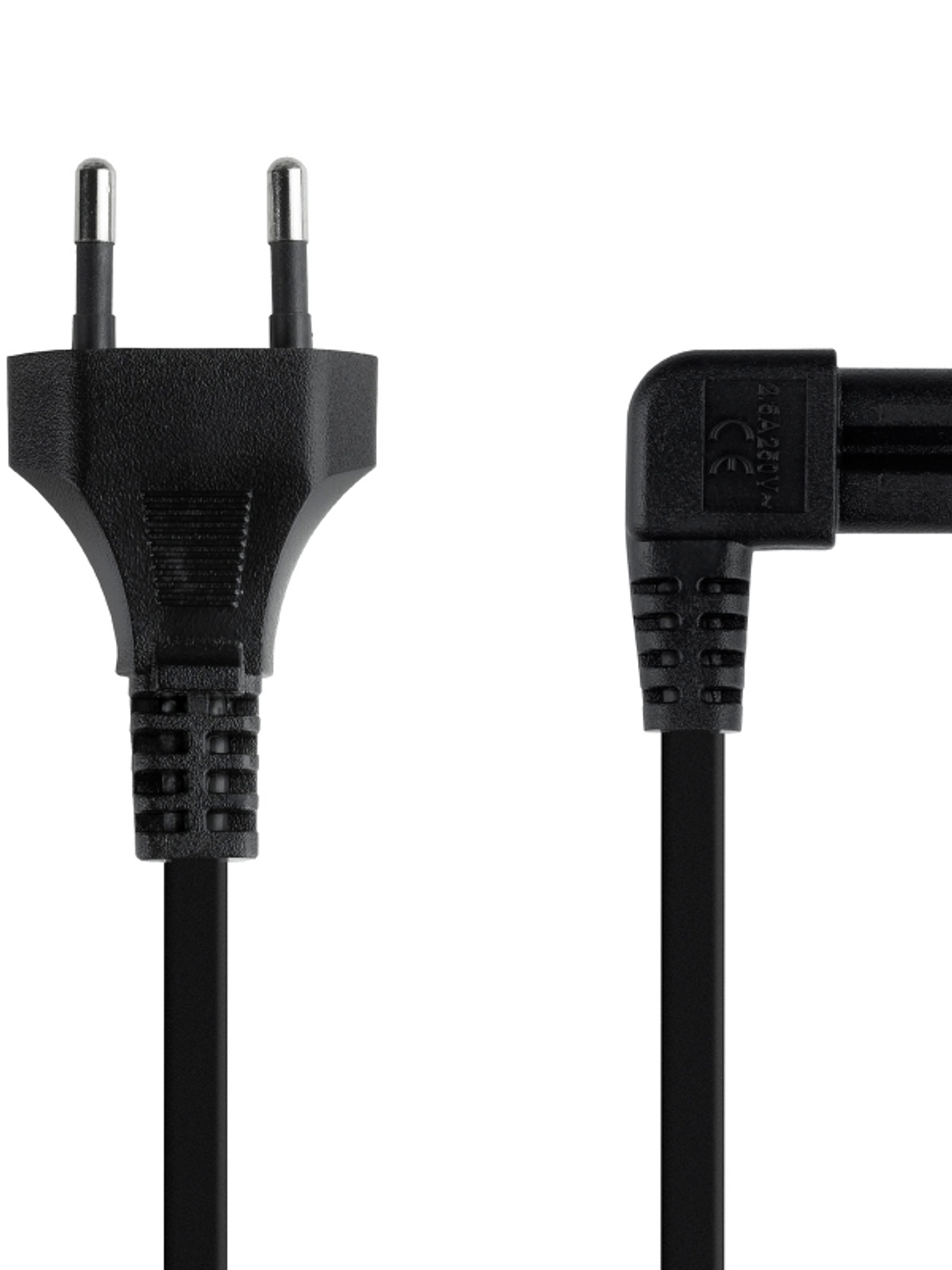 Nanocable Cable Alim. forma 8 Acodado CEE7/C7 1.8m 2