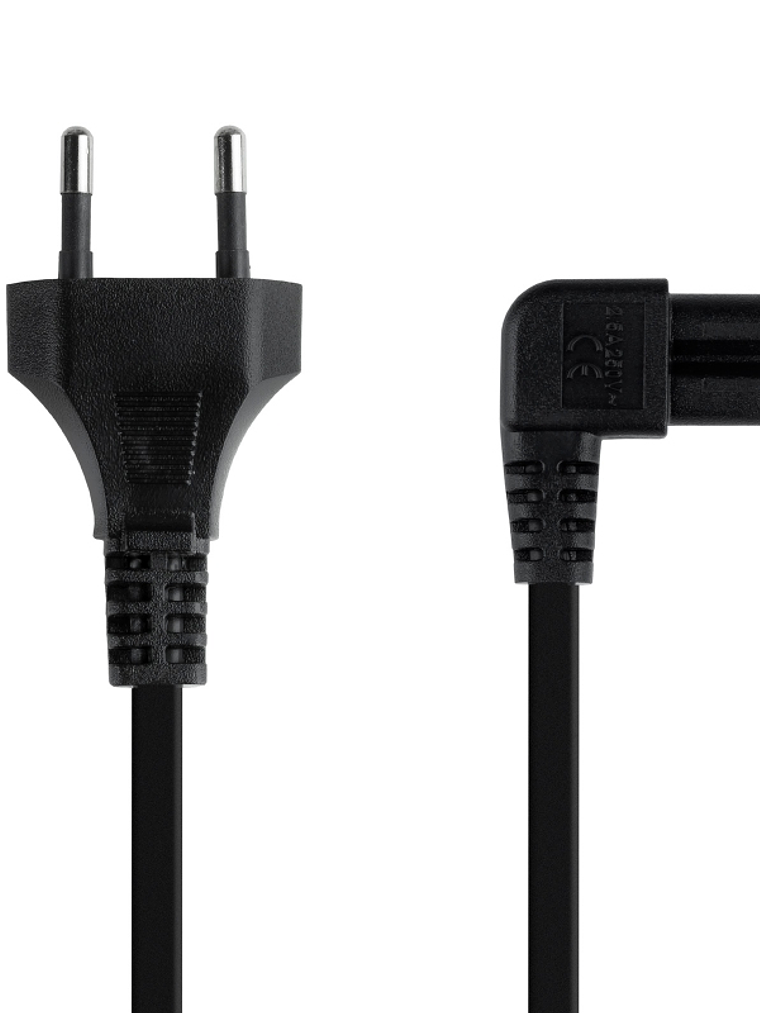 Nanocable Cable Alim. forma 8 Acodado CEE7/C7 1.8m 2