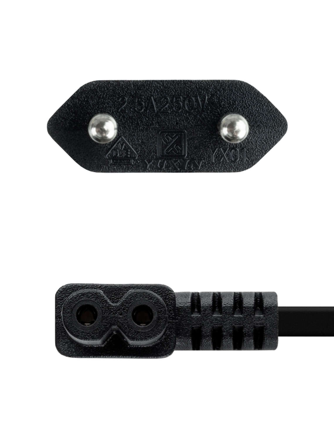 Nanocable Cable Alim. forma 8 Acodado CEE7/C7 1.8m 3