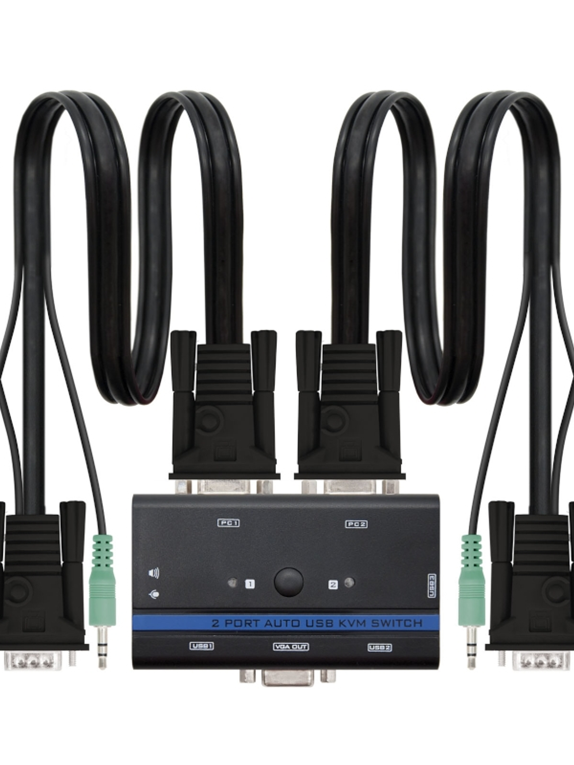 Nanocable KVM Switch VGA USB 1u-2PC+Cable 1