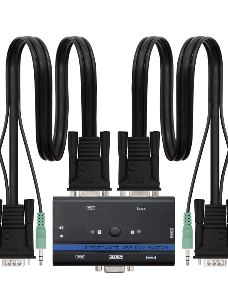 Nanocable KVM Switch VGA USB 1u-2PC+Cable 1