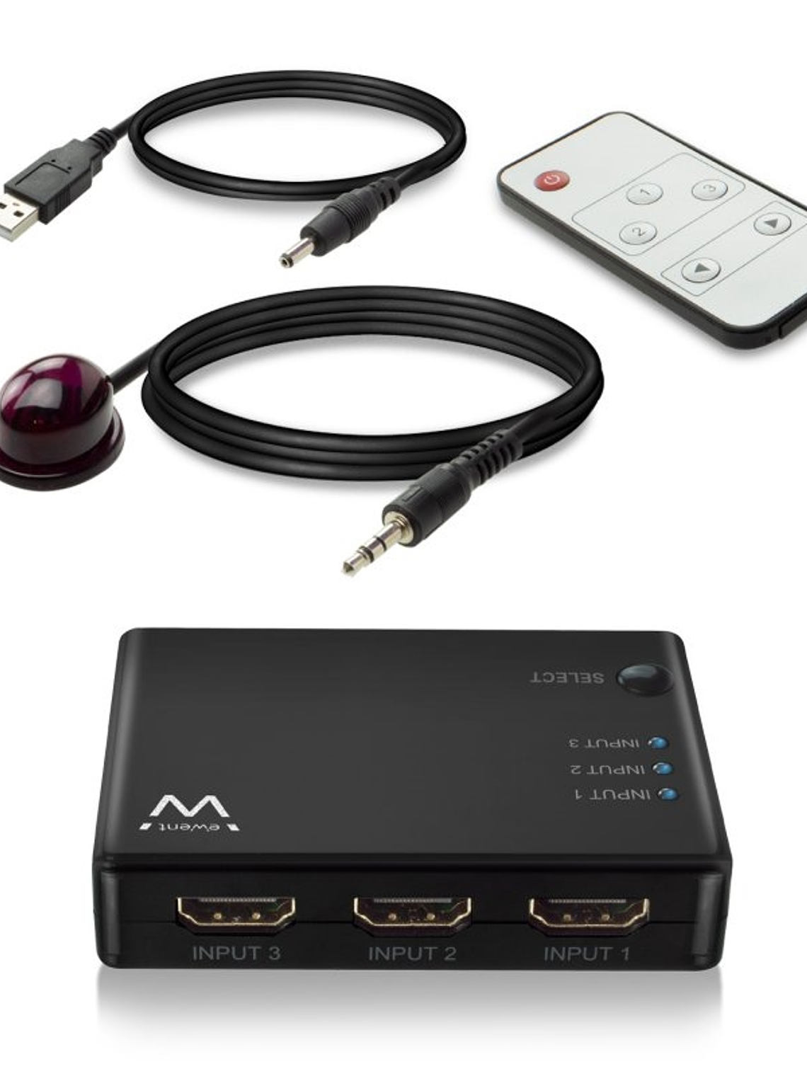 EWENT EW3730 Switch HDMI 4K 3x1con mando distancia 1