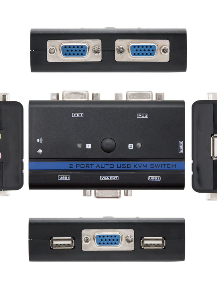 Nanocable KVM Switch VGA USB 1u-2PC+Cable 3
