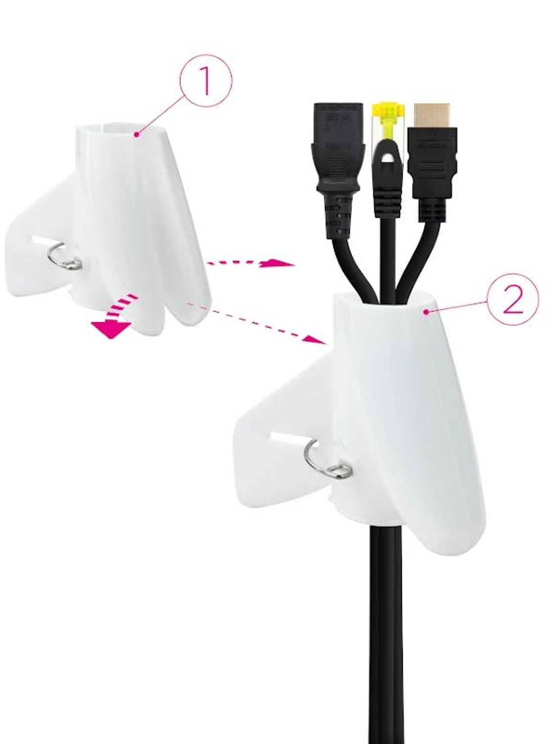 Nanocable Organizador cables flex. 25mm 1 M Blanco 2