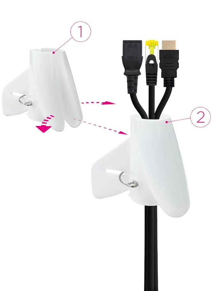 Nanocable Organizador cables flex. 25mm 1 M Blanco 2