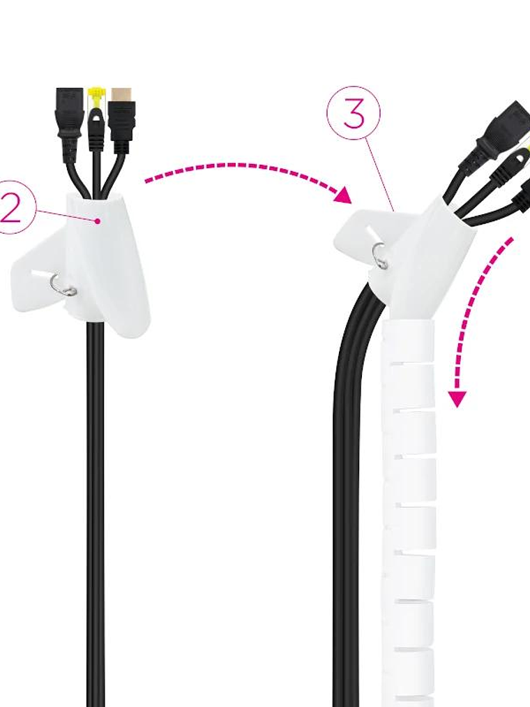 Nanocable Organizador cables flex. 25mm 1 M Blanco 3