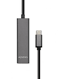 Aisens Hub USB 3.1 USB-C/M-4xTipo A/H gris, 15cm - Miniatura 1