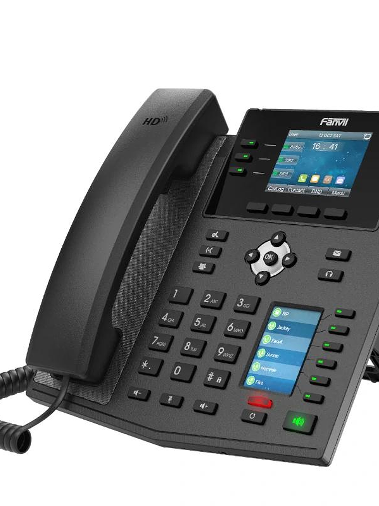 Fanvil X4U, 12 líneas SIP, 1 pantalla lateral 2