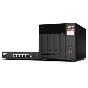 QNAP TS-473A-SW5T Bundle NAS 4XHDD-Bay + Switch