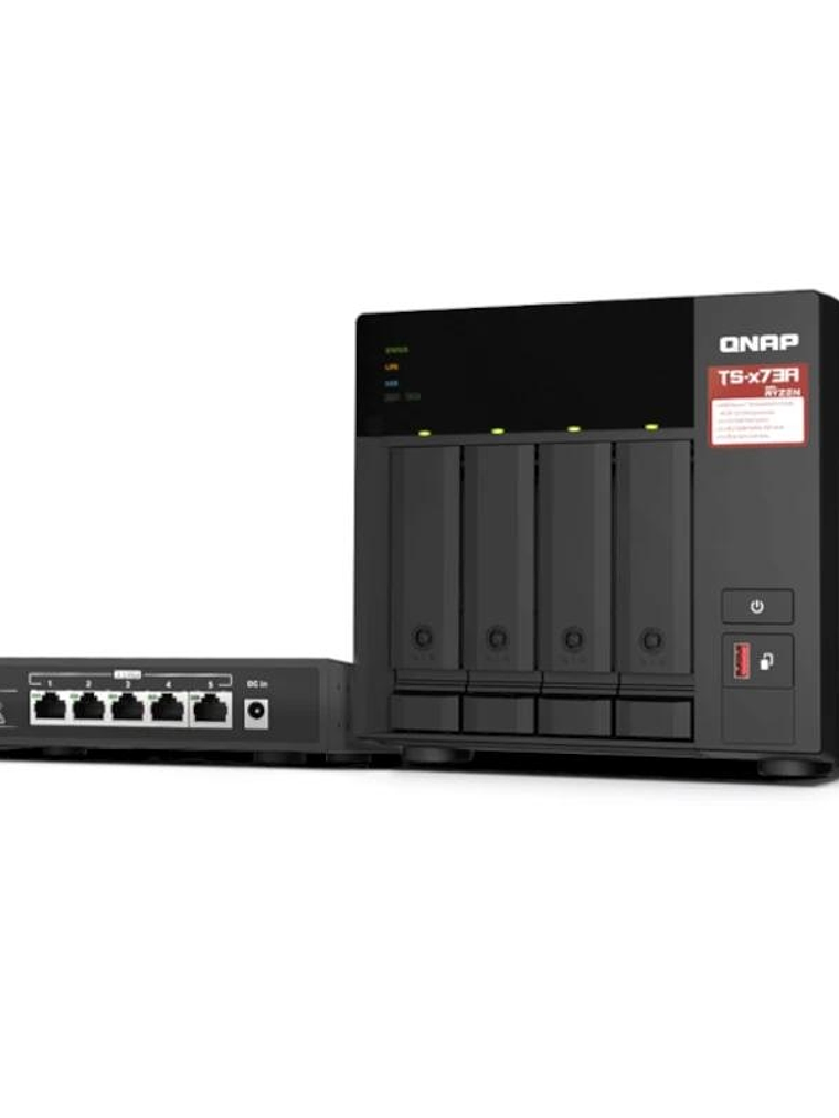QNAP TS-473A-SW5T Bundle NAS 4XHDD-Bay + Switch 1