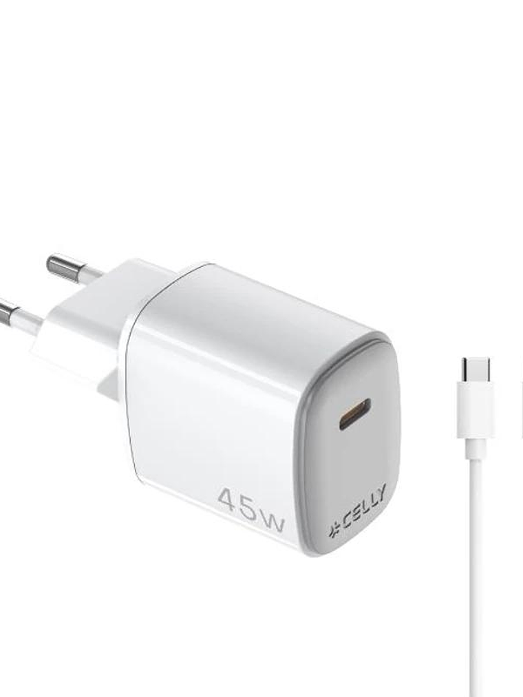 Celly Cargador  45W Usb-C + Cable Usb-C 1