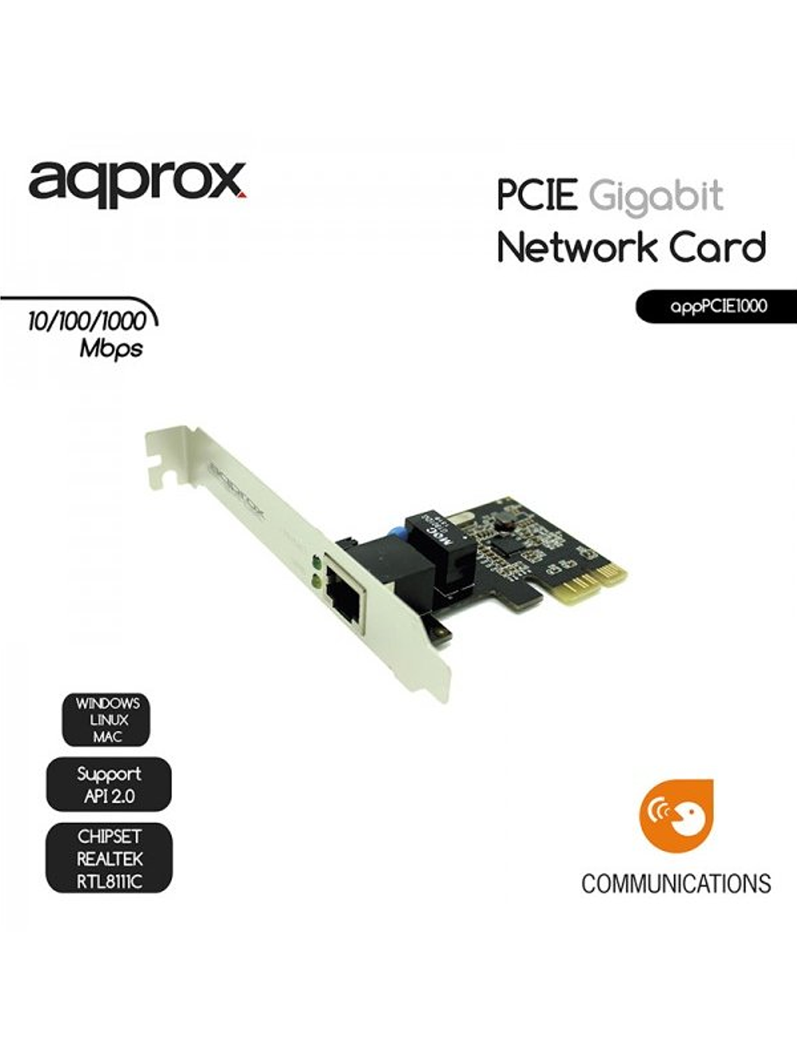 approx APPPCIE1000 Tarjeta Red Gigabit PCI-E LP 2