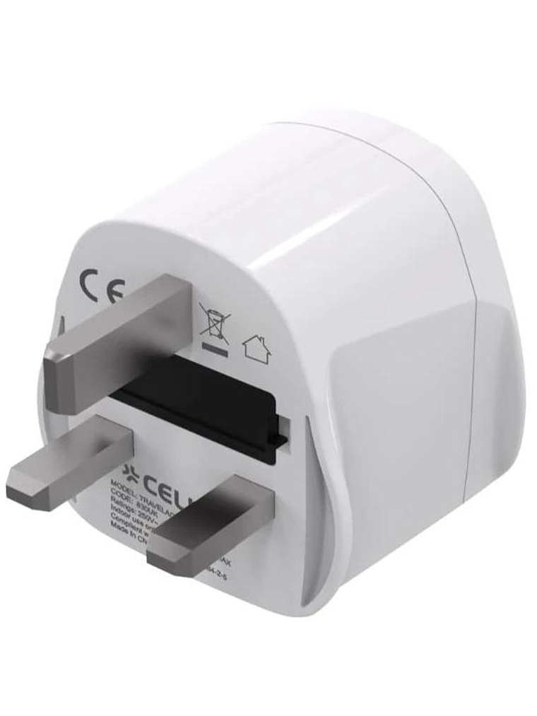 Celly Adaptador de Viaje Universal UK 2