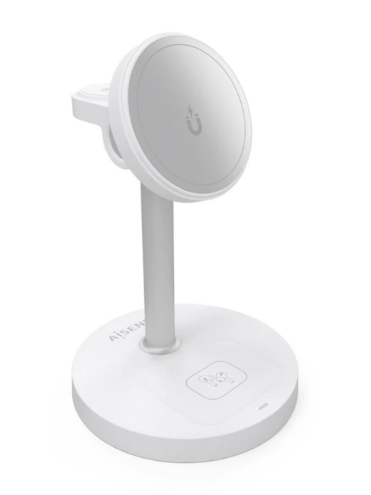 Aisens Cargador Inalámbrico USBC 15W 3 en 1 Blanco 2