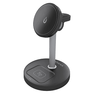 Aisens Cargador Inalámbrico USBC 15W 3 en 1 Negro