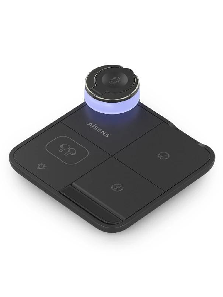 Aisens Cargador Inalámbrico USBC 15W 4 en 1 Negro 1