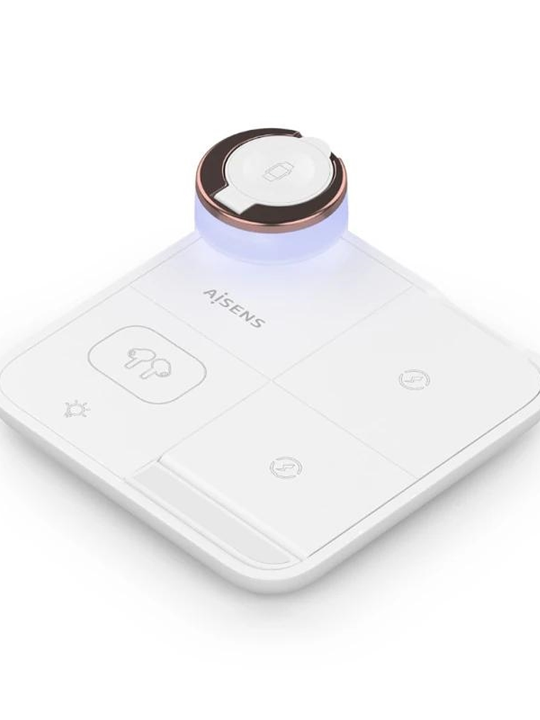 Aisens Cargador Inalámbrico USBC 15W 4 en 1 Blanco 1