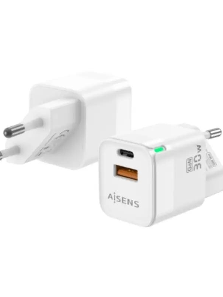 Aisens Cargador GaN 30W USB-C PD3.0 QC4.0 USB-A 1