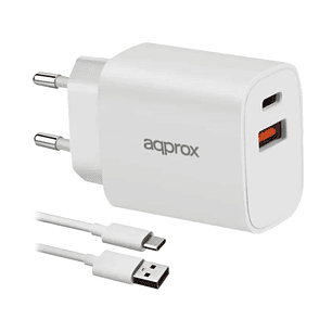 APPROX CARGADOR 20W QC 1 X USB A+ 1 X USB C+CABLE