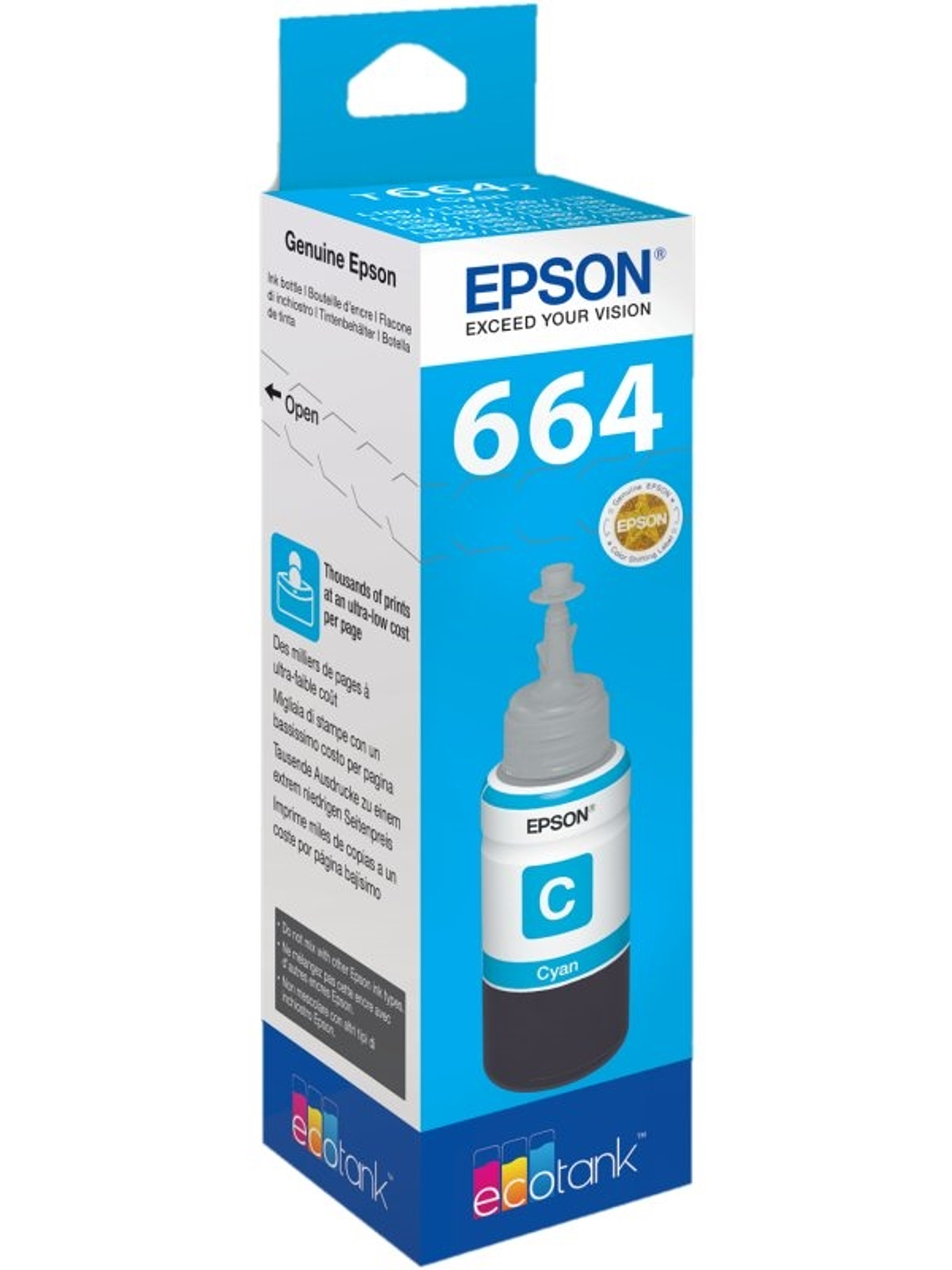 Epson Botella Tinta Ecotank T6641 Cyan 1