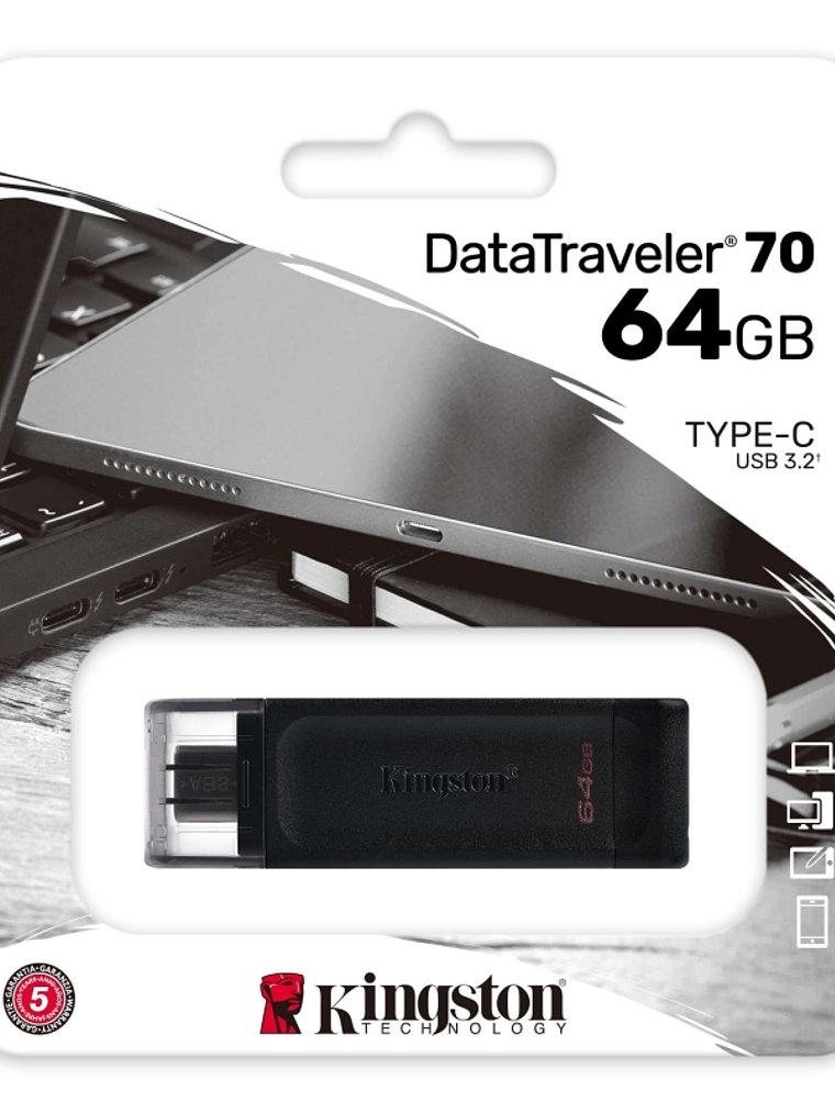 Kingston DataTraveler DT70 64GB USB C 3.2  Negro 2
