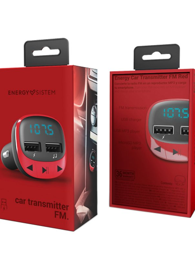 Energy sistem Car Transmitter FM Red (microSD,MP3) 4