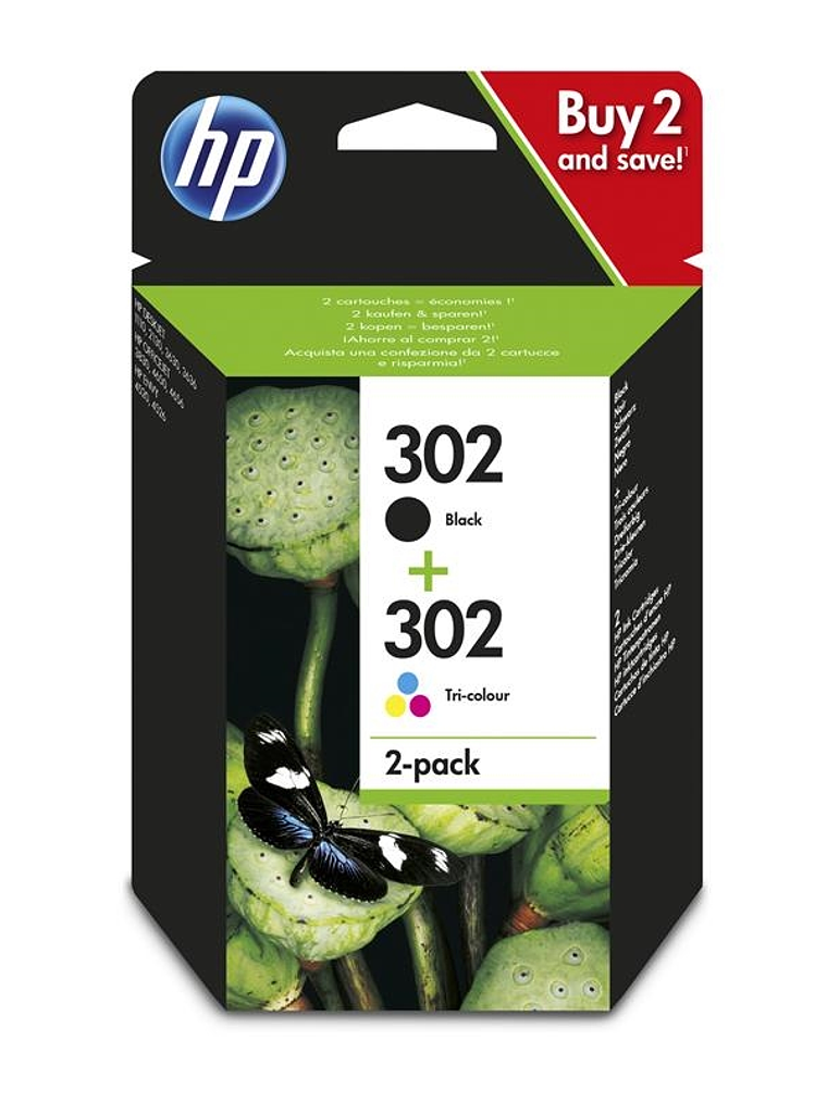 HP Cartucho Multipack 302 Negro+ Color 1