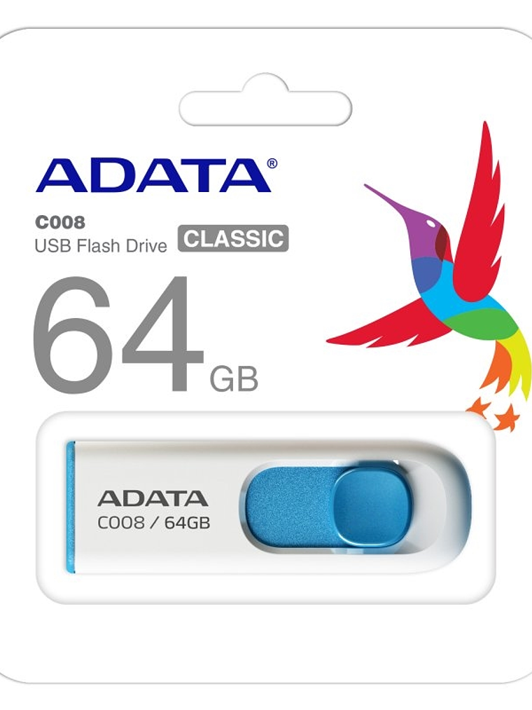ADATA Lapiz Usb C008 64GB USB 2.0 Blanco/Azul 1