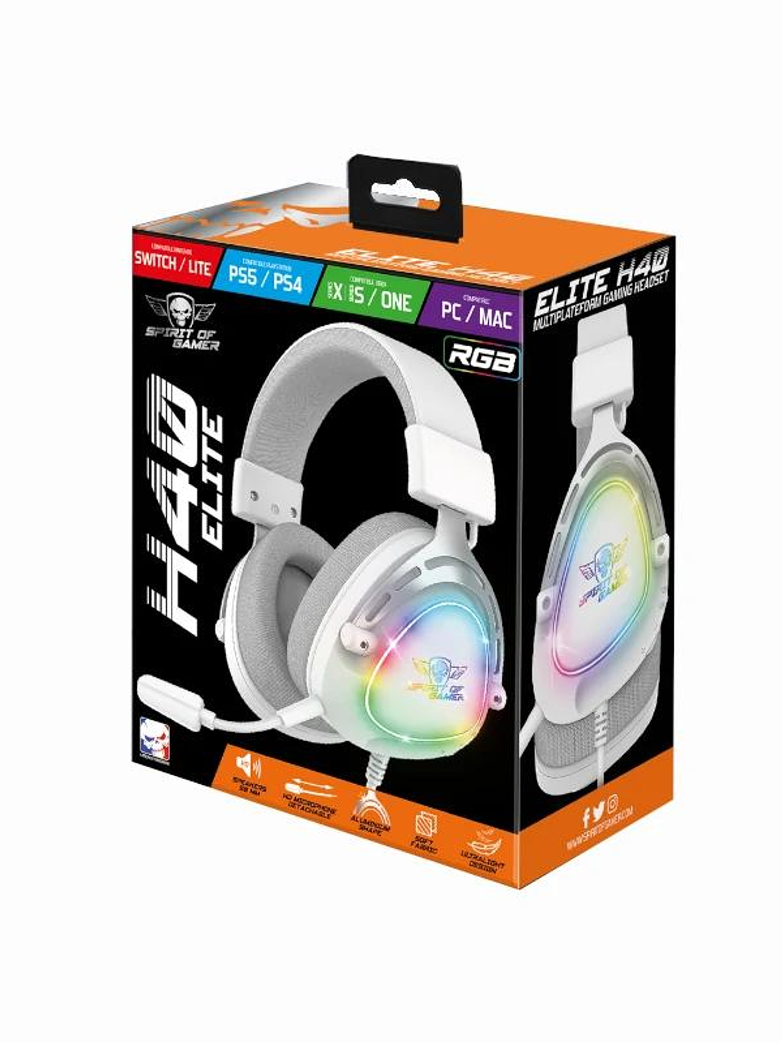 Spirit of Gamer Auriculares Elite H-40 Blanco 2