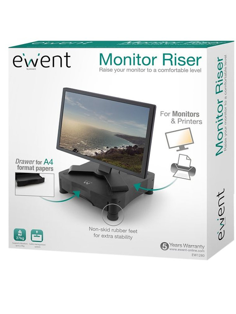 EWENT EW1280 Cajón plástico Elevador sopor/Monitor 2