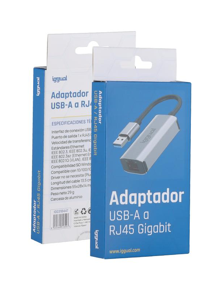 iggual Adaptador USB-A 3.0 a RJ45 Gigabit 3